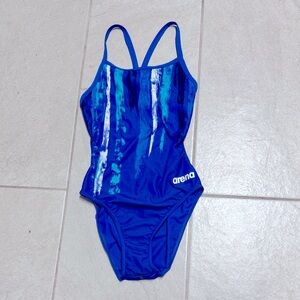 Arena Blue Striped Swimsuit